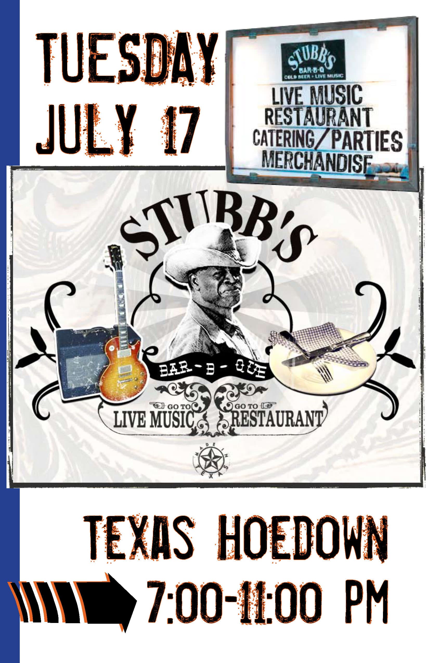 Stubb’s Texas Hoedown event ad for SAWCA convention brochure