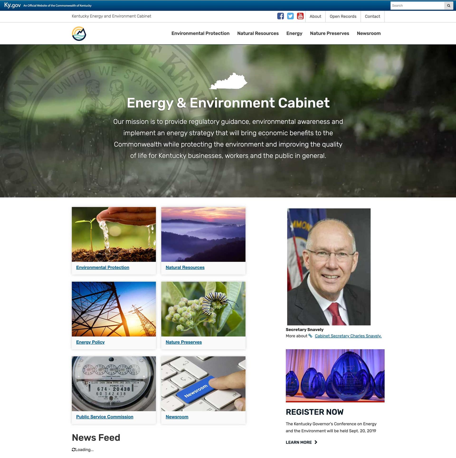 Kentucky Energy & Environment Cabinet homepage.