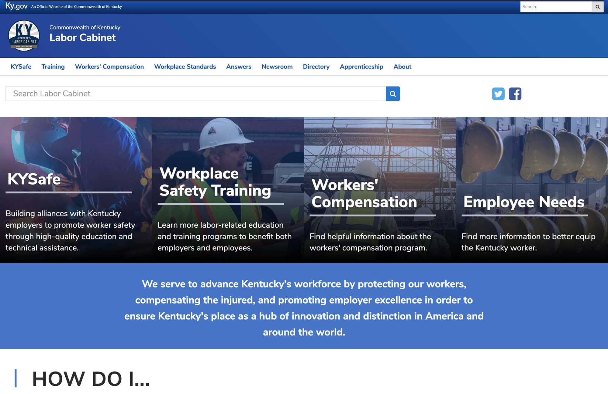 Kentucky Labor Cabinet homepage.