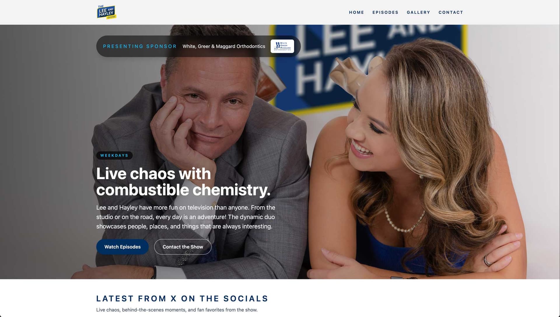 The Lee & Hayley Show homepage.